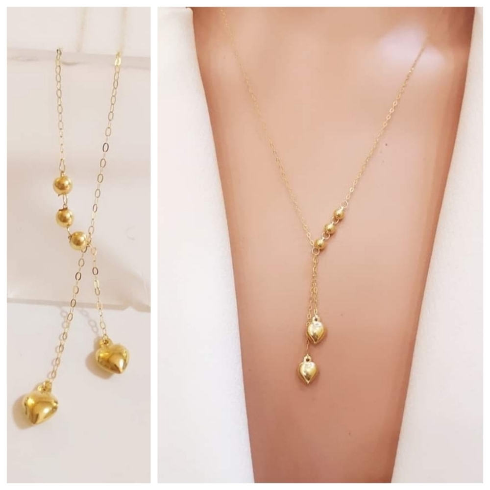 Authentic Real 18k Solid Yellow Gold Heart Center Necklace